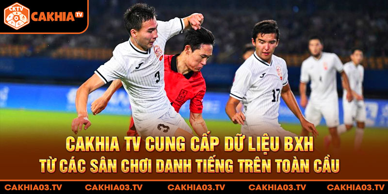 Cakhia TV Cung cấp dữ liệu BXH từ các sân chơi danh tiếng trên toàn cầu