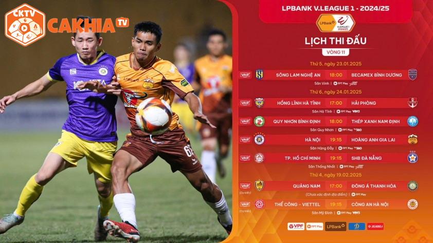 Lịch thi đấu vòng 11 V-League 2024/25 (Ảnh: VPF)